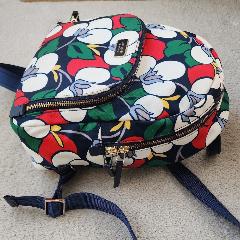 Kate Spade Multicolor Floral Backpack - Red, Green, Blue - Picture 6 of 16